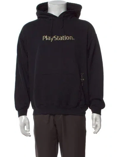 Pre-owned Cactus Jack Graphic Print Crew Neck Hoodie In Black