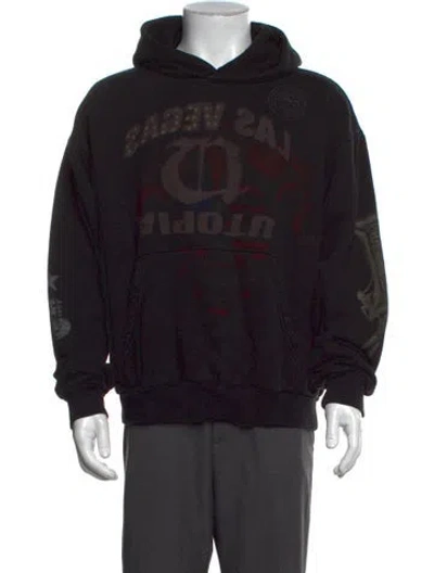 Pre-owned Cactus Jack Graphic Print Crew Neck Hoodie In Black