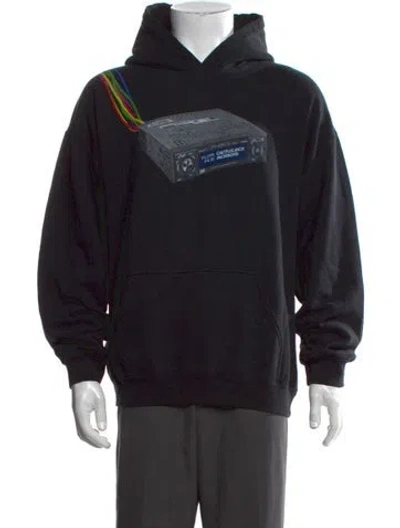 Pre-owned Cactus Jack Graphic Print Crew Neck Hoodie In Black
