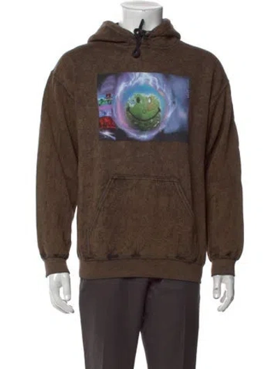 Pre-owned Cactus Jack Graphic Print Crew Neck Hoodie In Brown