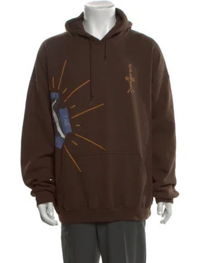 Pre-owned Cactus Jack Graphic Print Crew Neck Hoodie In Brown