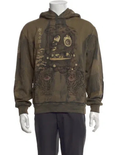 Pre-owned Cactus Jack Graphic Print Crew Neck Hoodie In Green