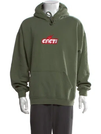Pre-owned Cactus Jack Graphic Print Crew Neck Hoodie In Green/red