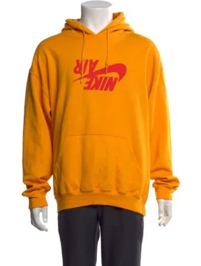 Pre-owned Cactus Jack Graphic Print Crew Neck Hoodie In Orange