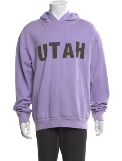Pre-owned Cactus Jack Graphic Print Crew Neck Hoodie In Purple
