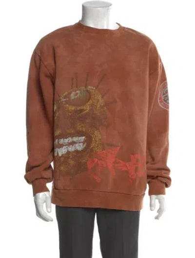 Pre-owned Cactus Jack Graphic Print Crew Neck Pullover In Brown
