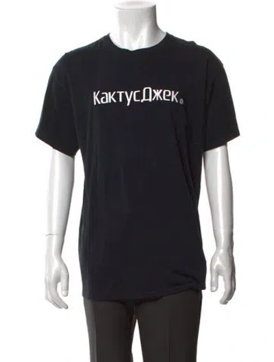 Pre-owned Cactus Jack Graphic Print Crew Neck T-shirt In Black