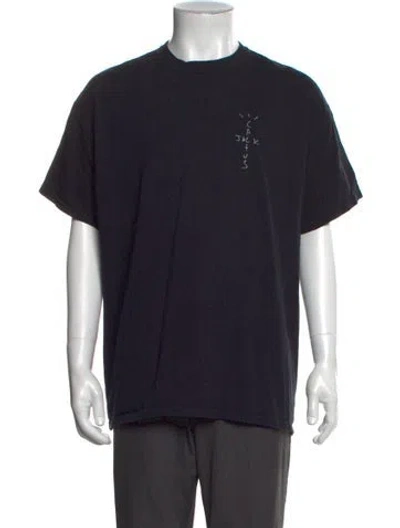 Pre-owned Cactus Jack Graphic Print Crew Neck T-shirt In Black
