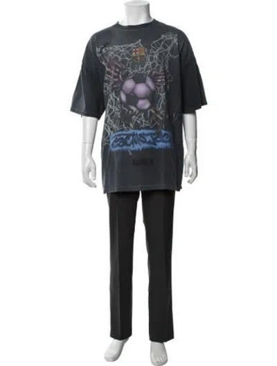 Pre-owned Cactus Jack Graphic Print Crew Neck T-shirt In Blue