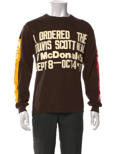 Pre-owned Cactus Jack Graphic Print Crew Neck T-shirt In Brown