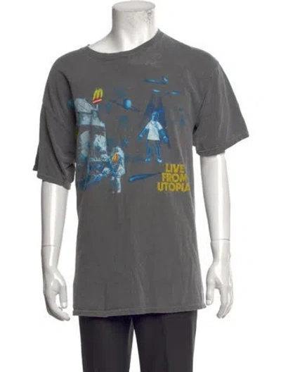 Pre-owned Cactus Jack Graphic Print Crew Neck T-shirt In Grey