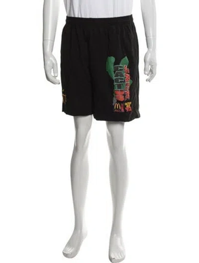 Pre-owned Cactus Jack Graphic Print Jogger Shorts In Black