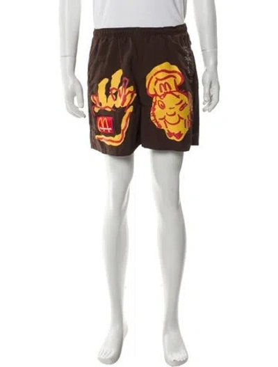 Pre-owned Cactus Jack Graphic Print Jogger Shorts In Brown