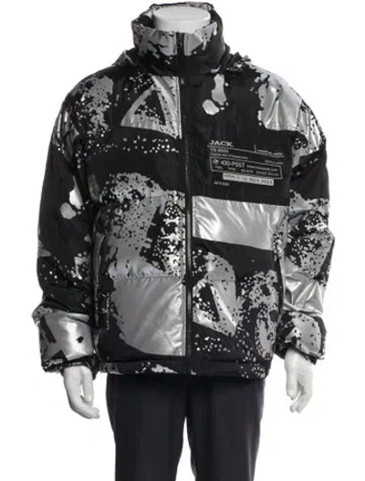 Pre-owned Cactus Jack Graphic Print Moto Jacket In Black