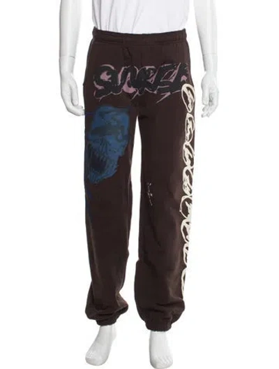 Pre-owned Cactus Jack Graphic Print Sweatpants In Brown
