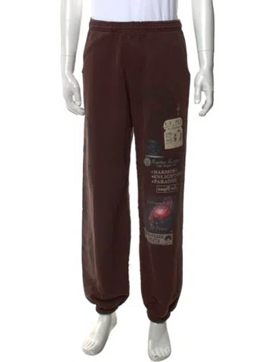 Pre-owned Cactus Jack Graphic Print Sweatpants In Brown