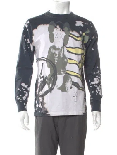 Pre-owned Cactus Jack Printed Crew Neck Henley In Gray