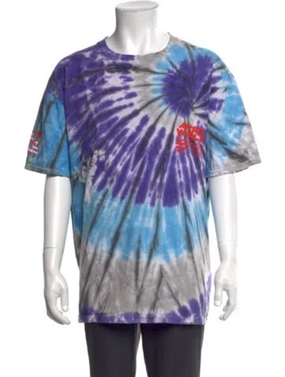 Pre-owned Cactus Jack Tie-dye Print Crew Neck T-shirt In Blue