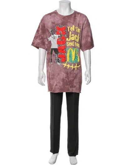 Pre-owned Cactus Jack Tie-dye Print Crew Neck T-shirt In Pink