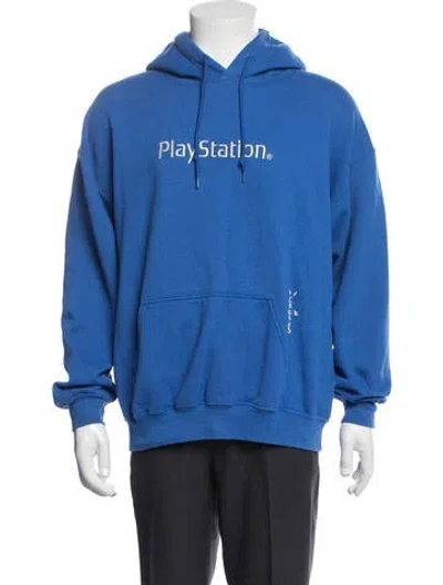 Pre-owned Cactus Jack ' X Playstation' Graphic Print Hoodie In Blue