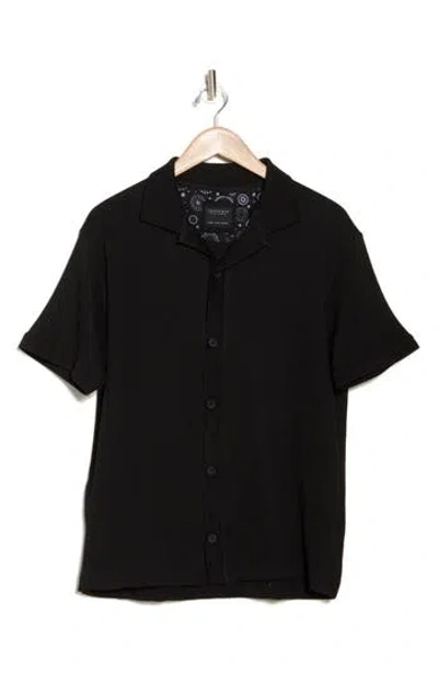 Cactus Man Black Knit Cotton Blend Camp Shirt