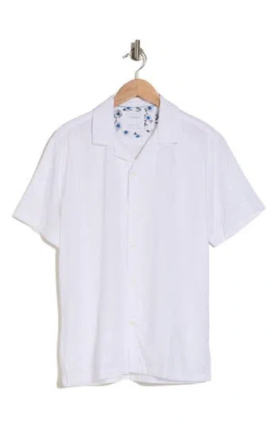 Cactus Man Dobby Short Sleeve Shirt In White