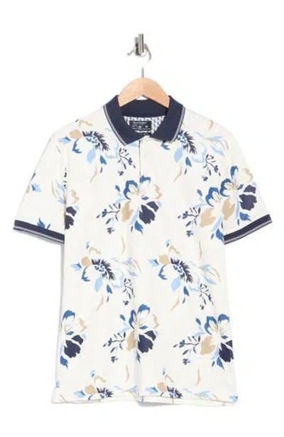Cactus Man Floral Print Short Sleeve Polo In Multi