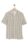 Cactus Man Irregular Stripe Open Stitch Camp Shirt In White