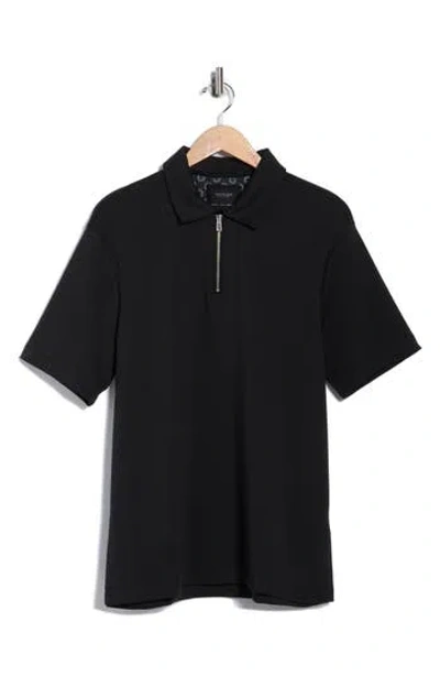Cactus Man Quarter Zip Polo In Black