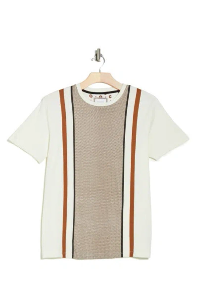 Cactus Man Stripe & Colorblock T-shirt In Cream