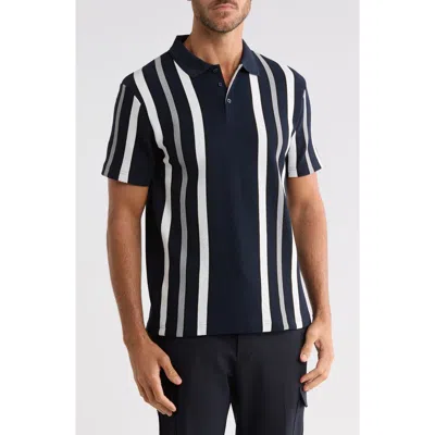 Cactus Man Stripe Ribbed Polo In Navy