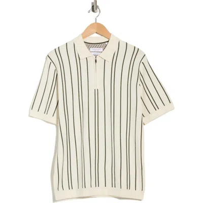 Cactus Man Stripe Zip Polo