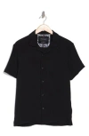 Cactus Man Texture Short Sleeve Button-up Shirt In Black