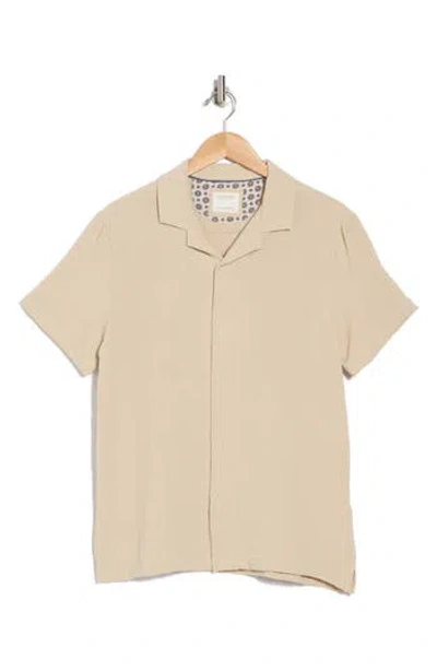 Cactus Man Textured Short Sleeve Camp Shirt In Sand