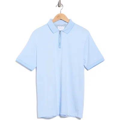 Cactus Man Tipped Half Zip Polo In Blue