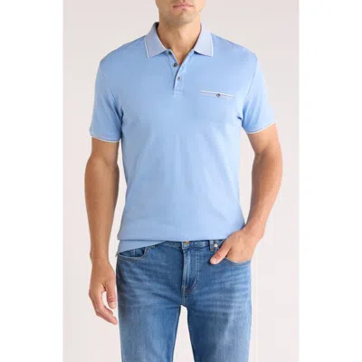 Cactus Man Tipped Half Zip Polo Tipped Half Zip Polo In Blue