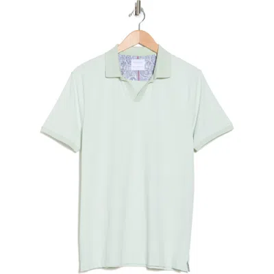 Cactus Man Tipped Johnny Collar Polo In Green