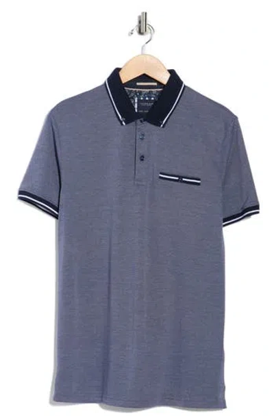 Cactus Man Tipped Short Sleeve Polo In Blue