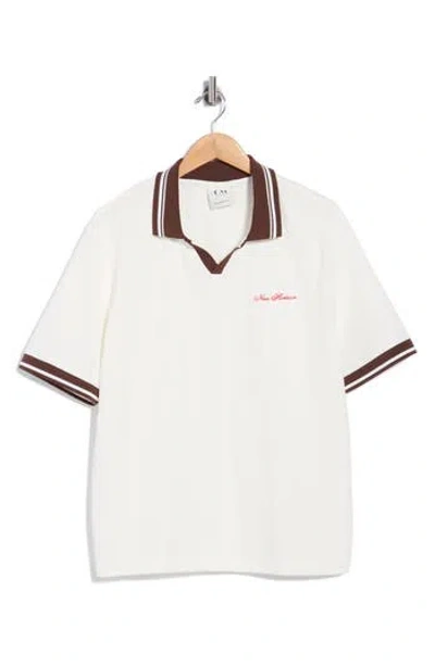 Cactus Man Tipped Short Sleeve Polo In White
