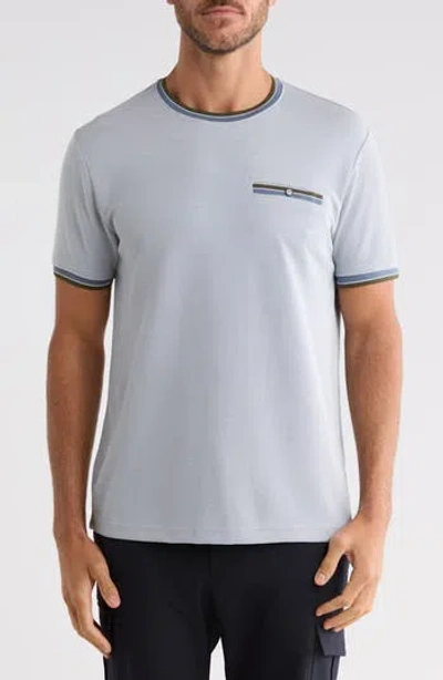 Cactus Man Tipped Textured Crewneck T-shirt In Gray