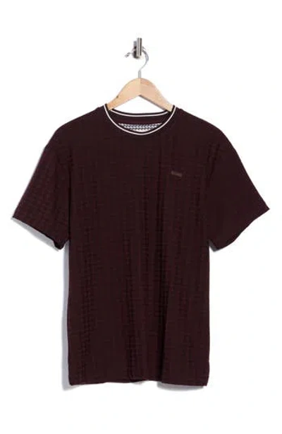 Cactus Man Tipped Textured Crewneck T-shirt In Wine