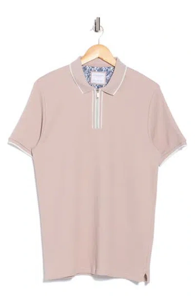 Cactus Man Tipped Textured Polo In Pink