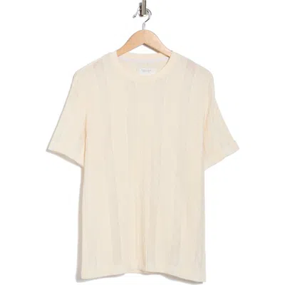 Cactus Man Vertical Stripe Knit T-shirt In White