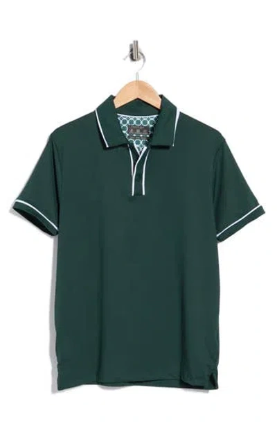 Cactus Man White Tip Short Sleeve Polo In Green