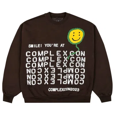 Pre-owned Cactus Plant Flea Market Complexcon Smile! Crewneck 'dark Brown' | Men's Size M