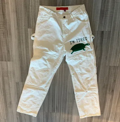 Pre-owned Cactus Plant Flea Market Cpfm I'm Tired Painters Pants In White