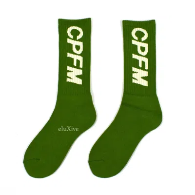 Pre-owned Cactus Plant Flea Market Cpfm Logo Knit Socks M Ds 2022 In Green