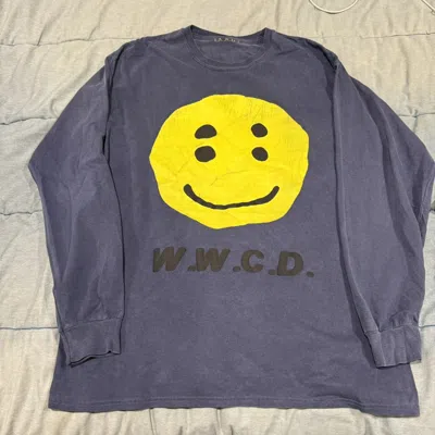 Pre-owned Cactus Plant Flea Market Cpfm Wwcd Smiley Tee In Navy