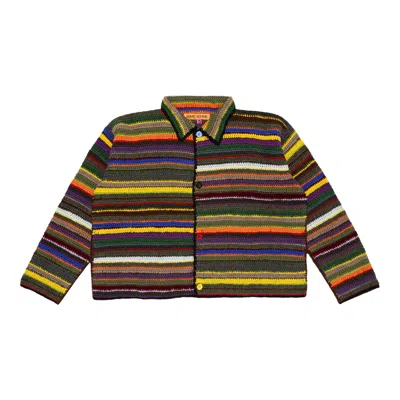 Pre-owned Cactus Plant Flea Market Crochet Knit Cardigan 'olivedrab' | Green | Men's Size Xl