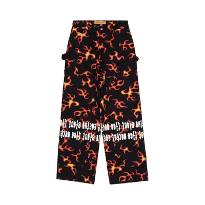 Pre-owned Cactus Plant Flea Market Double Knee Hi-vis Pants 'black' | Men's Size Xl